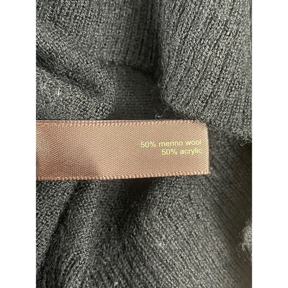 The Limited Black Merino Wool Acrylic V-Neck Women’s Lightweight Sweater Sz Med - Picture 6 of 8